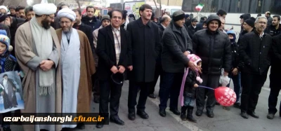 حضور مدیریت،اساتید،کارکنان و دانشجو معلمان دانشگاه فرهنگیان استان آذربایجان شرقی در راهپیمایی یوم الله 22 بهمن
