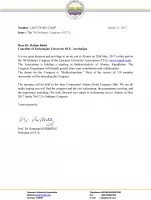 دعوت از دکتر بدری برای شرکت در اجلاس CUA