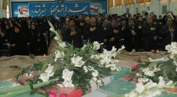 مراسم وداع با پیکر دو شهید گمنام دفاع مقدس