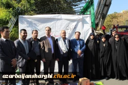 حضور  پرشور  مسئولین مدیریت امور پردیس های استان و روئسا ، اساتید، کارکنان و دانشجومعلمان پردیس های علامه امینی و فاطمه الزهرا(س) تبریز در راهپیمایی ۱۳ آبان 2