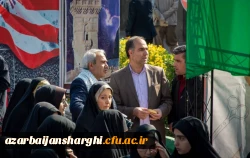 حضور  پرشور  مسئولین مدیریت امور پردیس های استان و روئسا ، اساتید، کارکنان و دانشجومعلمان پردیس های علامه امینی و فاطمه الزهرا(س) تبریز در راهپیمایی ۱۳ آبان 2