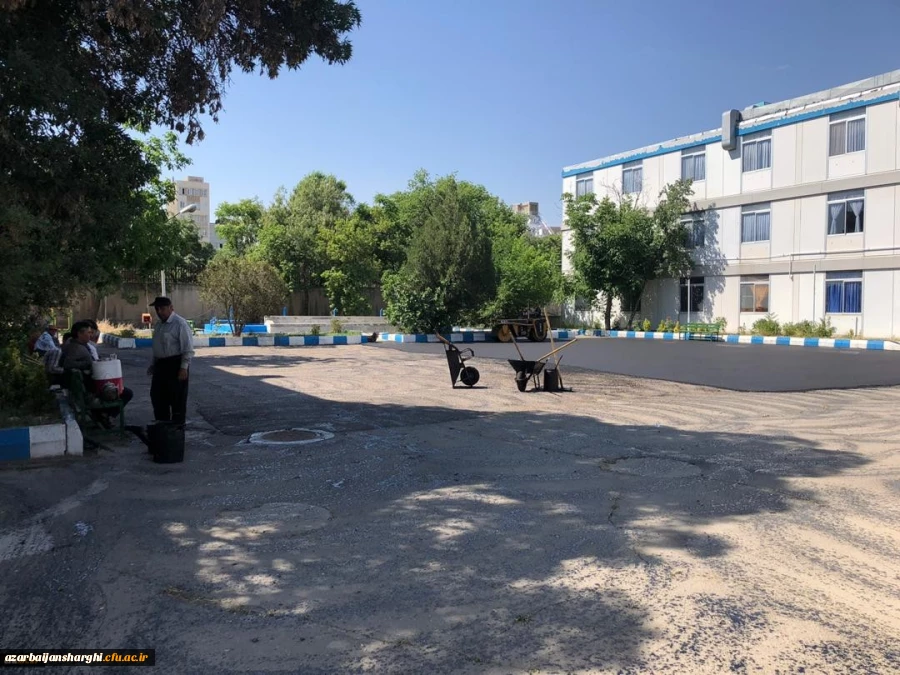 عملیات آسفالت ریزی محوطه پردیس فاطمه الزهرا(س) تبریز 9