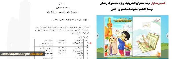 کسب رتبه اول تولید محتوی الکترونیک ویژه ماه مبارک رمضان... 3