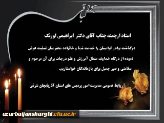 استاد ارجمند جناب  اقای دکتر ابراهیمی اورنگ

درگذشت برادر بزرگوارتان را تسلیت عرض می کنیم...