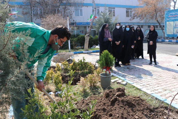 کاشت 19 نهال به یمن وجود شهید گمنام 19ساله پردیس فاطمه الزهرا(س) 3