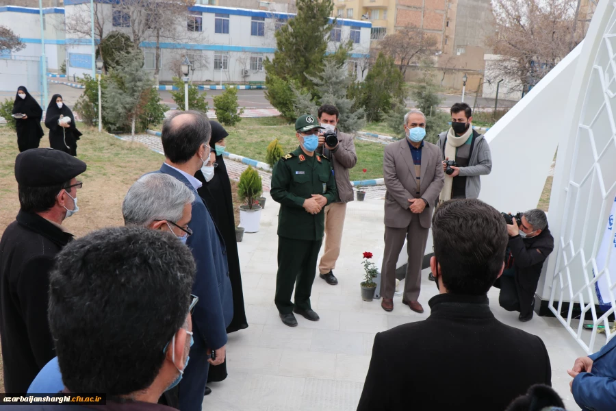 بازدید جانشین فرمانده سپاه عاشورا سردار اصغر عباسقلی زاده از اتمام پروژه یادمان شهید گمنام پردیس فاطمه الزهرا (س) تبریز 5