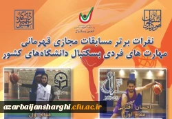  خانم اسما باقرزاده از دانشگاه فرهنگیان آذربایجان شرقی قهرمان مسابقات مجازی مهارتهای فردی بسکتبال دانشجویان دختر در کشور 2