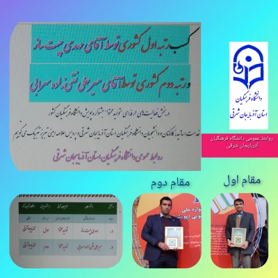 کسب عناوین برتر دانشجو معلمان آذربایجان شرقی در بخش فعالیت های حرفه ای "تولید محتوا" جشنواره پویش دانشگاه فرهنگیان کشور 4