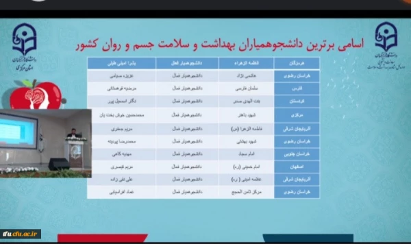 
افتخار آفرینی حوزه امور دانشجویی پردیس فاطمه الزهرا(س) تبریز در دانشگاه فرهنگیان سراسر کشور 4 7
