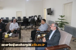 دیدار دکتر احمدی رئیس دانشگاه با فرمانده حوزه بسیج کارکنان شهید عبدالهی و معاون اداره کل حقظ آثار و نشر ارزشهای دفاع مقدس تبریز  5