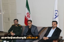 دیدار دکتر احمدی رئیس دانشگاه با فرمانده حوزه بسیج کارکنان شهید عبدالهی و معاون اداره کل حقظ آثار و نشر ارزشهای دفاع مقدس تبریز  10