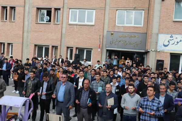 تجمع اسانید ، همکاران ودانشجویان دانشگاه فرهنگیان آذربایجان شرقی بر علیه جنایات رژیم ظالم و کودک کش صهیونیستی 4