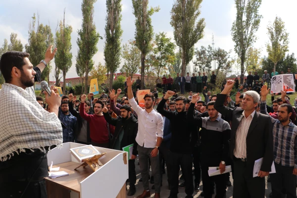 تجمع اسانید ، همکاران ودانشجویان دانشگاه فرهنگیان آذربایجان شرقی بر علیه جنایات رژیم ظالم و کودک کش صهیونیستی 8