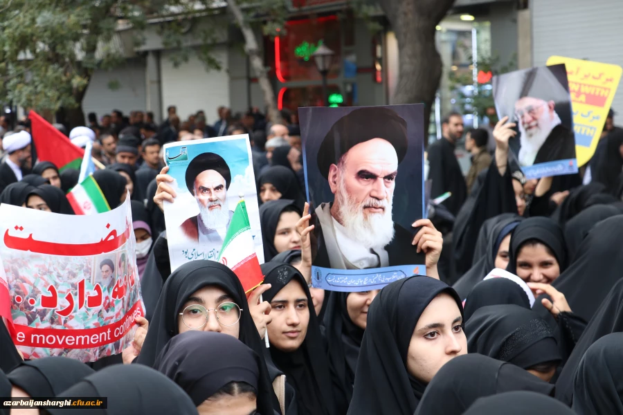 راهپیمایی ۱۳ آبان ماه تبریز با حضور گسترده دانشگاهیان دانشگاه فرهنگیان آذربایجان شرقی در تبریز
 12