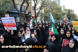 راهپیمایی ۱۳ آبان ماه تبریز با حضور گسترده دانشگاهیان دانشگاه فرهنگیان آذربایجان شرقی در تبریز
 16