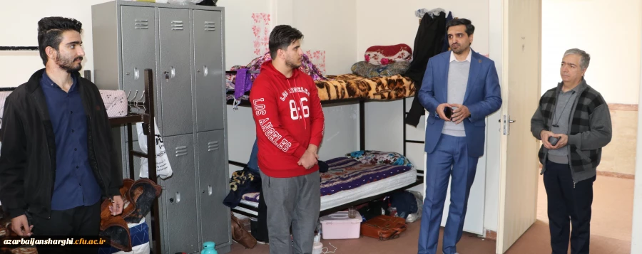 بازدید رییس دانشگاه فرهنگیان استان آذربایجان شرقی بصورت سرزده از خوابگاه دانشجویی شهید مدرس 2
