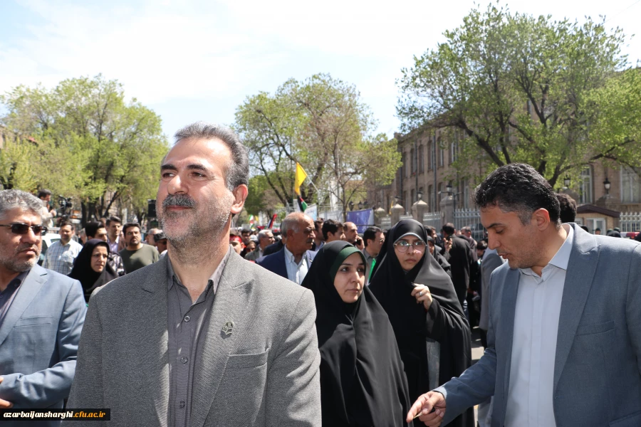 دعوت رئیس دانشگاه فرهنگیان استان آذربایجان شرقی از دانشگاهیان در راهپیمایی  روز قدس  14