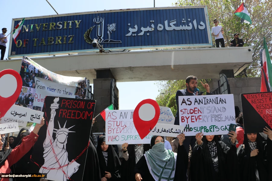 تجمع دانشجویان دانشگاههای تبریز در حمایت از خیزش دانشجویان آمریکایی 6