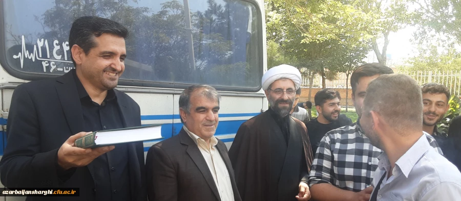 مراسم بدرقه زائران اربعین  با حضور هیئت رئیسه دانشگاه فرهنگیان آذربایجان شرقی 10