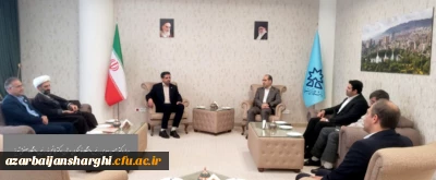 دیدار دکتر حسین احمدی، رئیس دانشگاه فرهنگیان استان با دکتر فاتحی فر، رئیس دانشگاه صنعتی تبریز