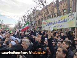 حضور پر شور خانواده ولایتمدار ، انقلابی دانشگاه فرهنگیان آذربایجان شرقی در راهپیمایی محکومیت اغتشاشگران آمریکایی و صهیونیستی  6